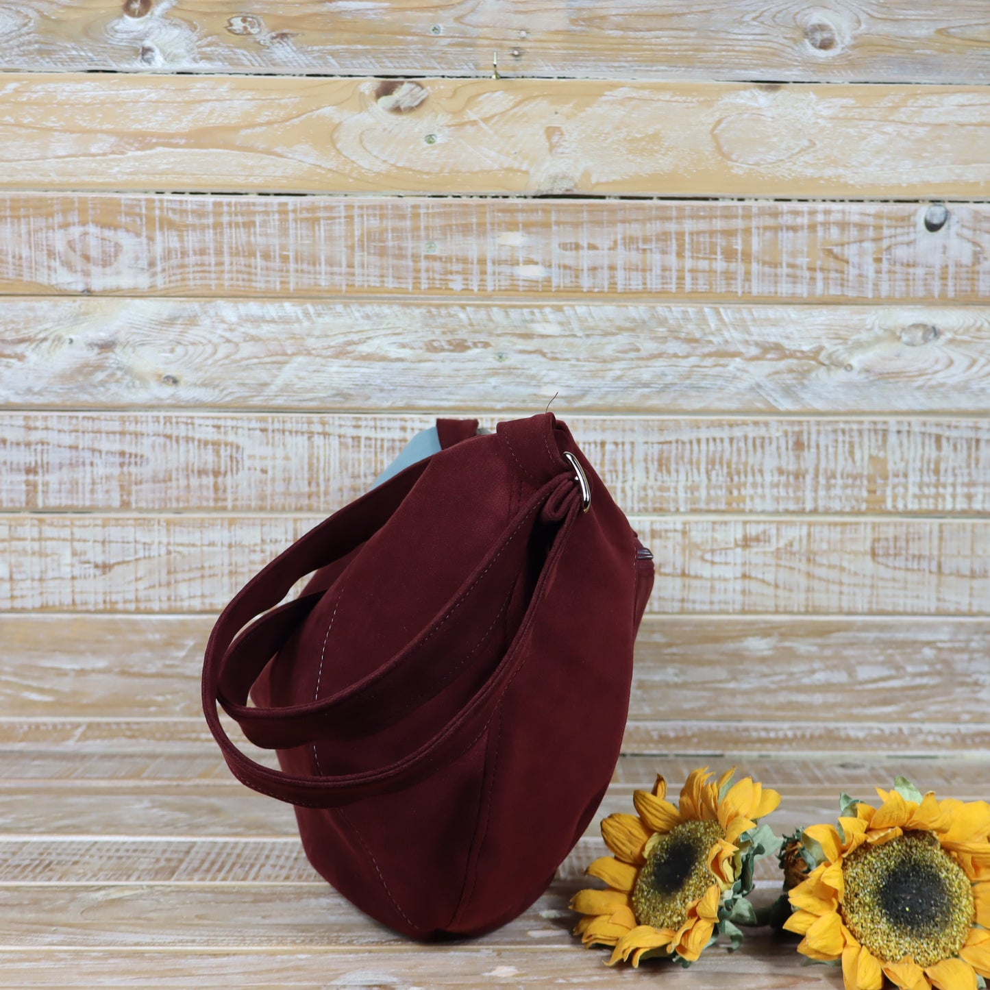 Hobo Bag bordeaux azzurro