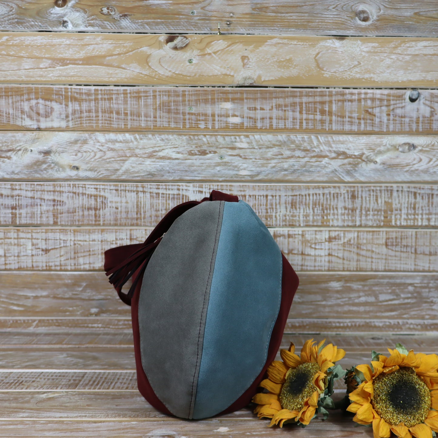 Hobo Bag bordeaux azzurro