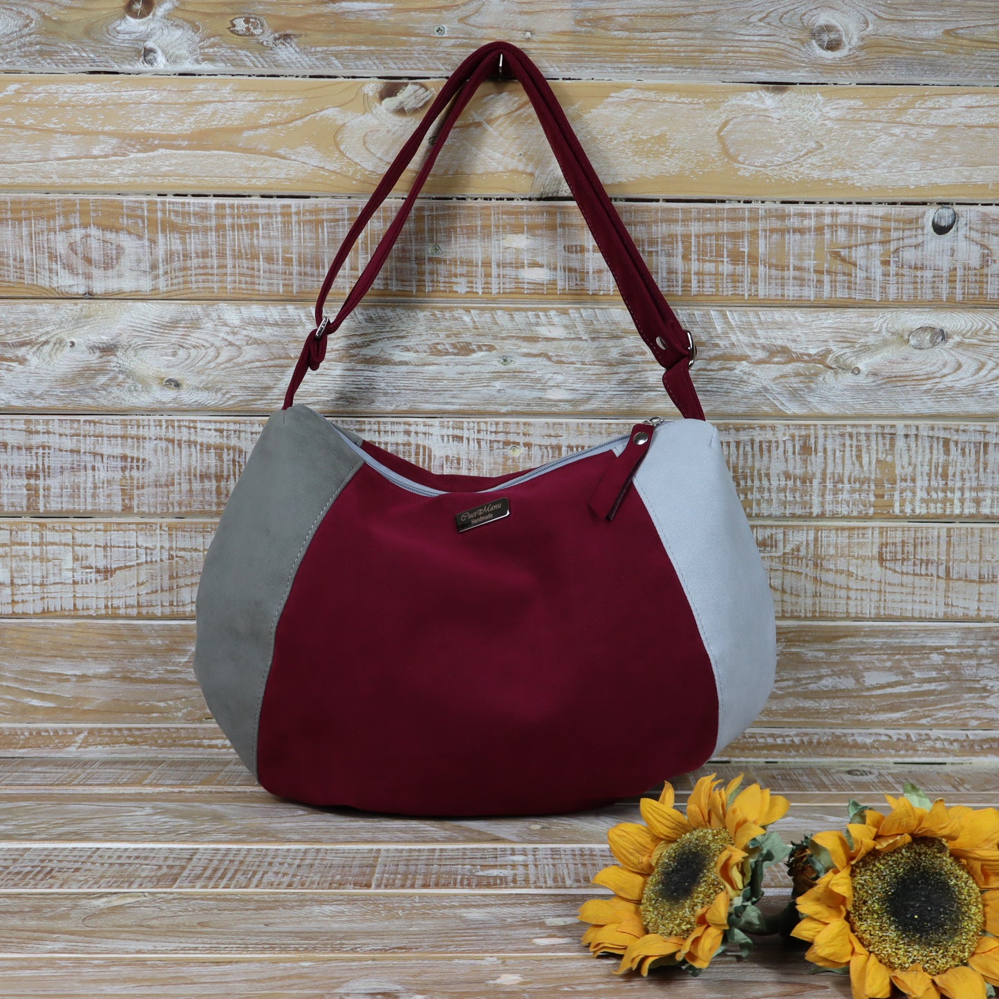 Hobo Bag rosso grigio