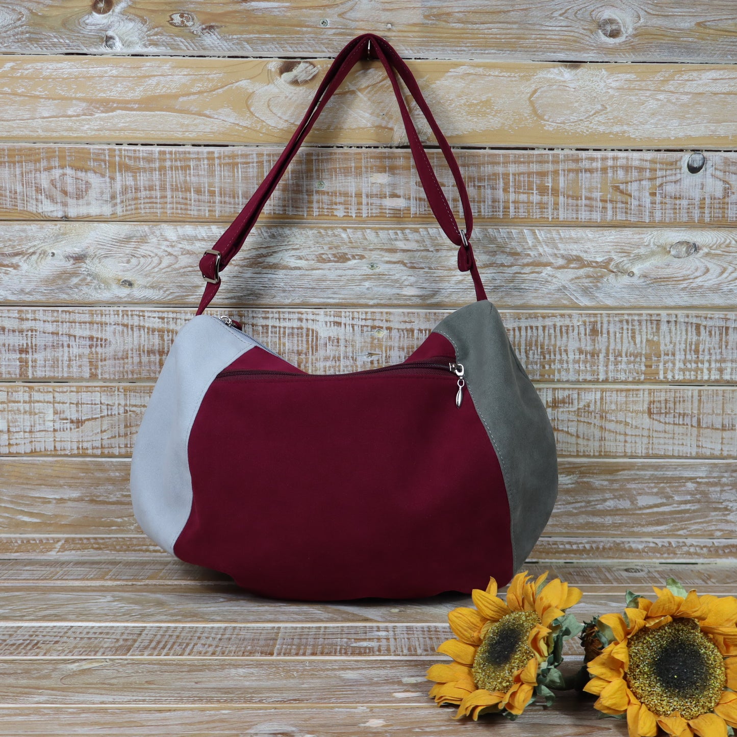 Hobo Bag rosso grigio
