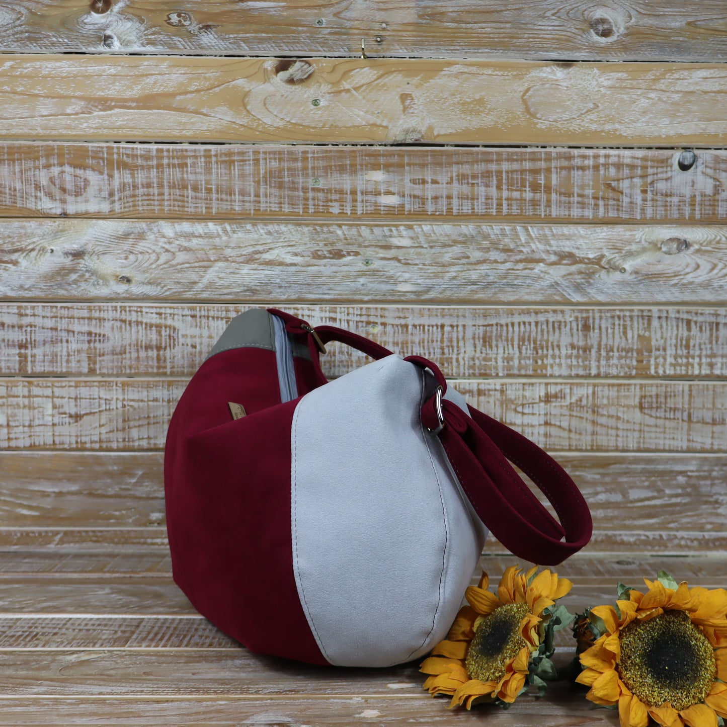 Hobo Bag rosso grigio