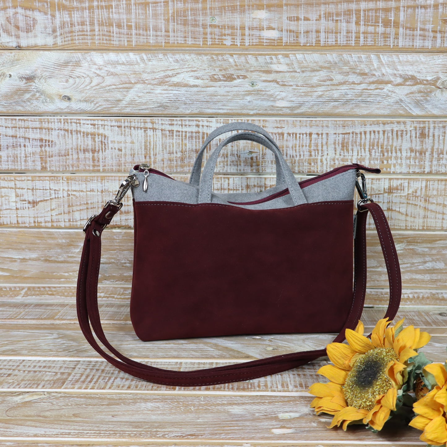 Borsetta bordeaux grigio