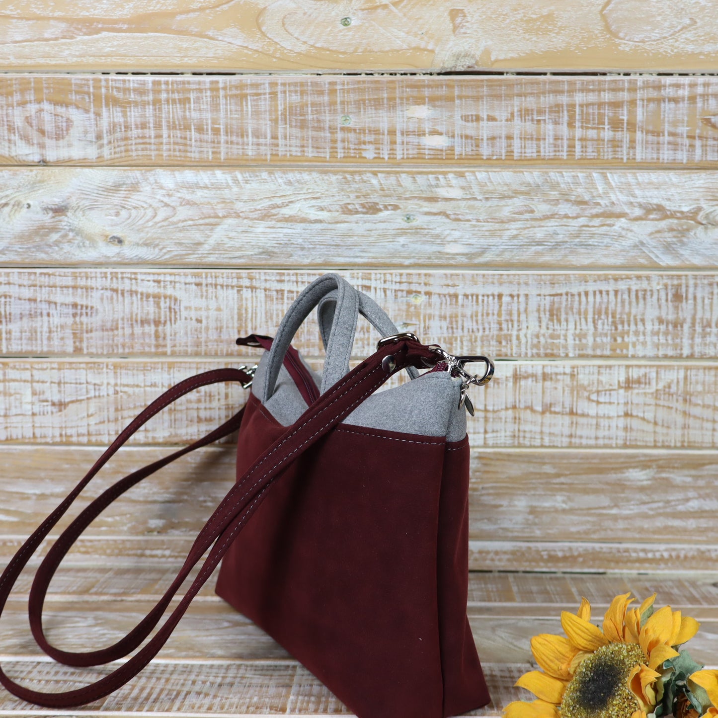Borsetta bordeaux grigio