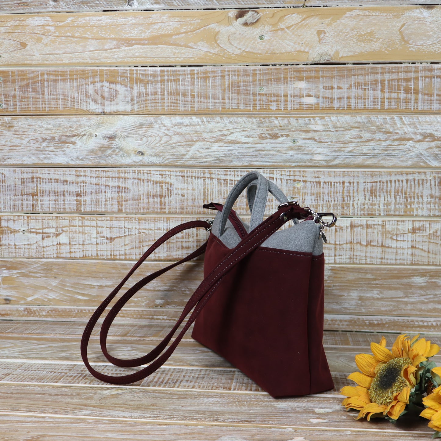 Borsetta bordeaux grigio
