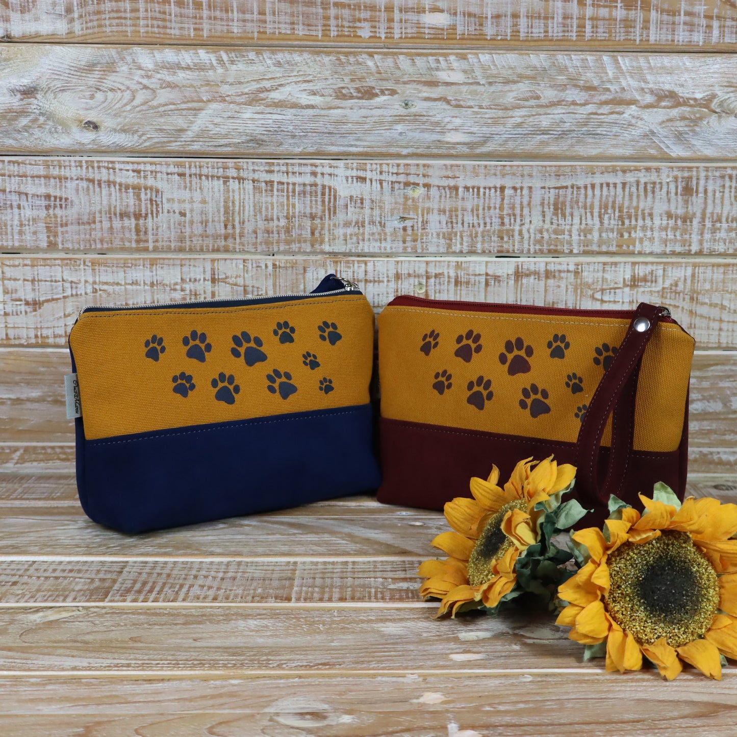 "Footprints" clutch bag