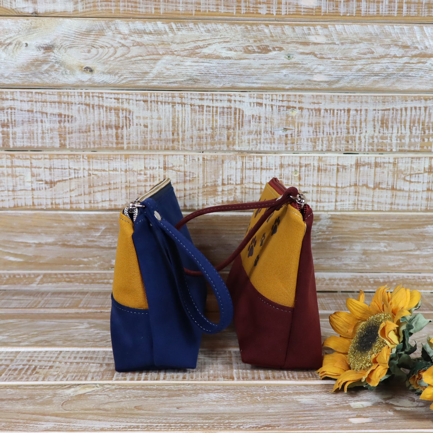 "Footprints" clutch bag