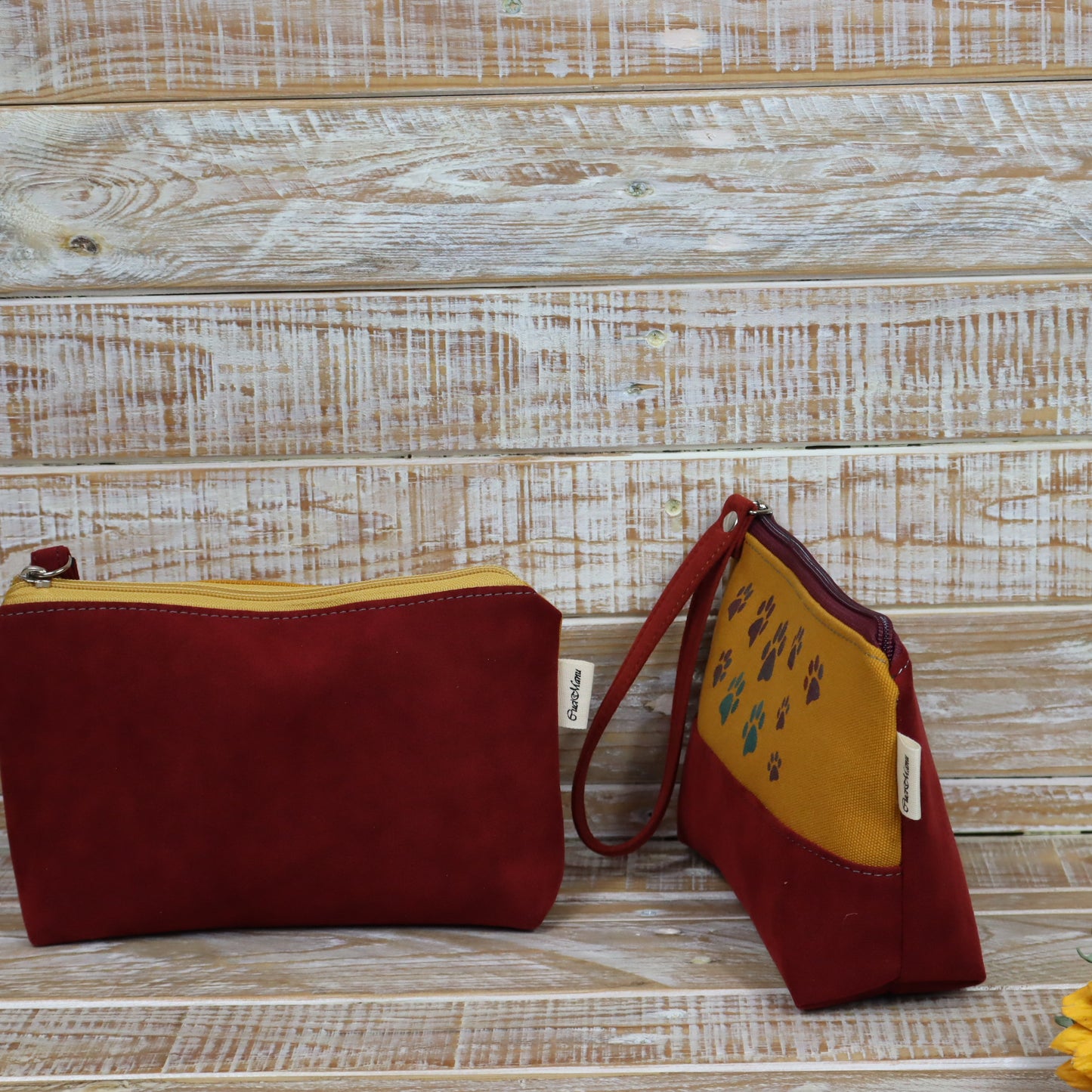 "Footprints" clutch bag