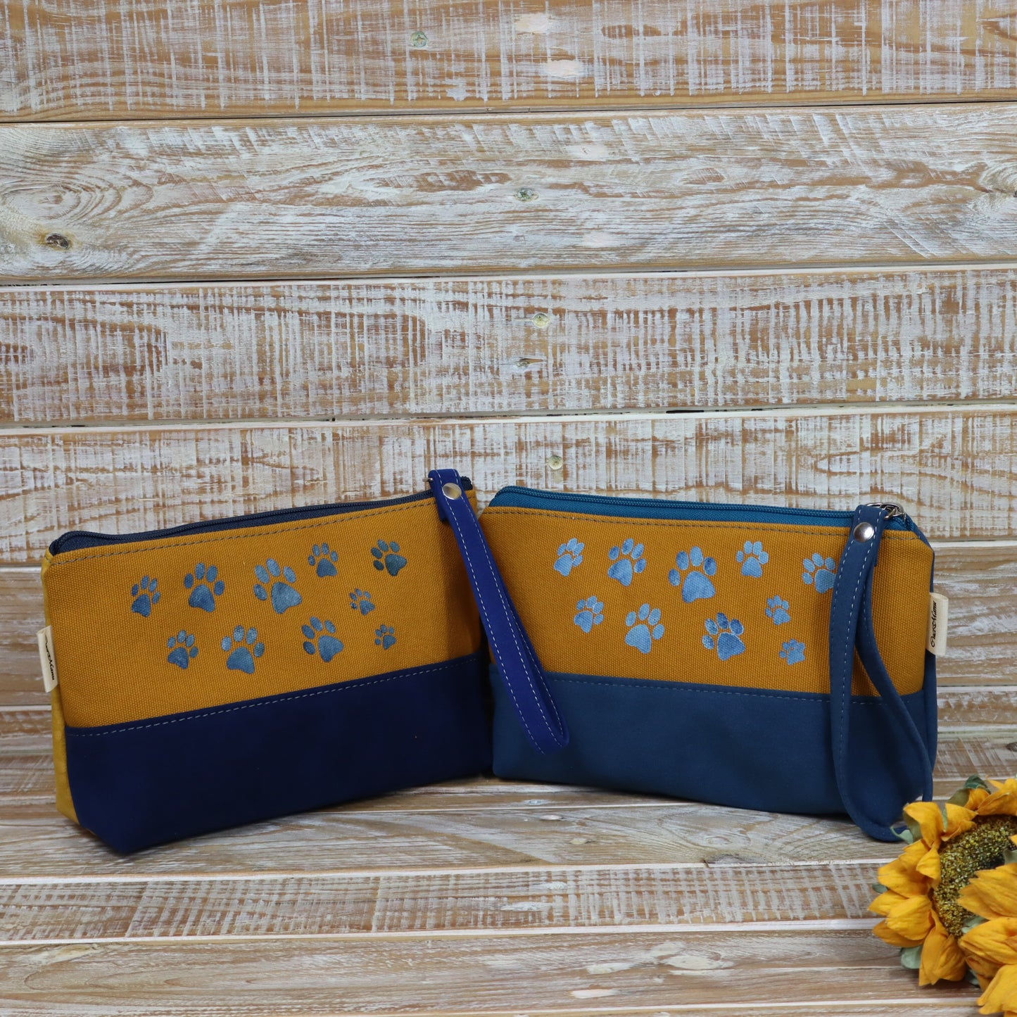 "Footprints" clutch bag