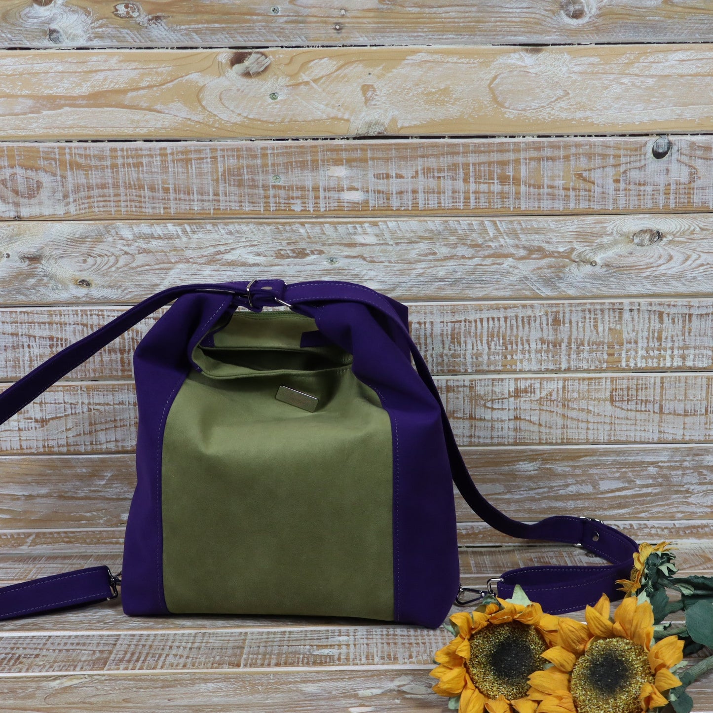 Borsa Zaino verde viola