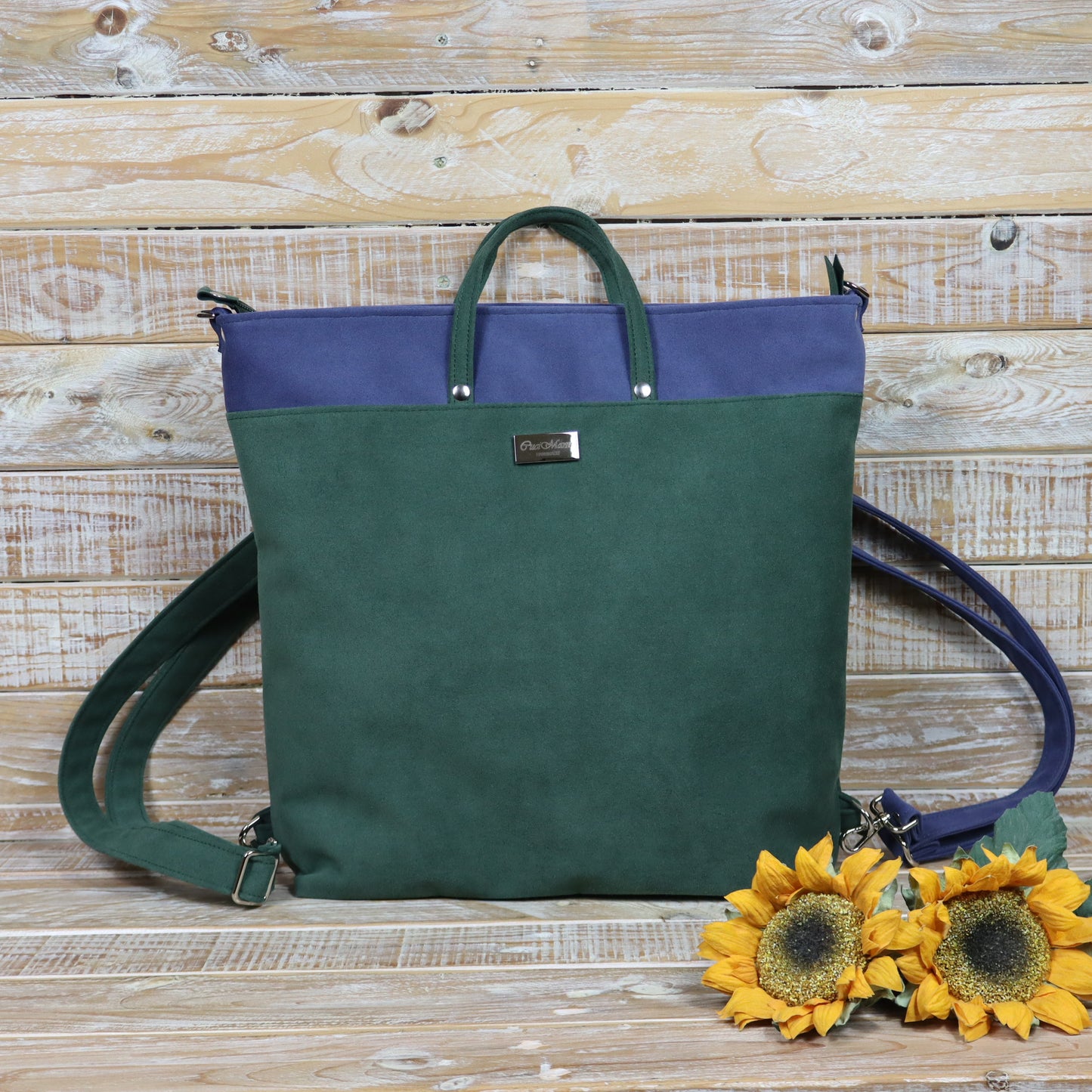Borsa zaino verde-blu