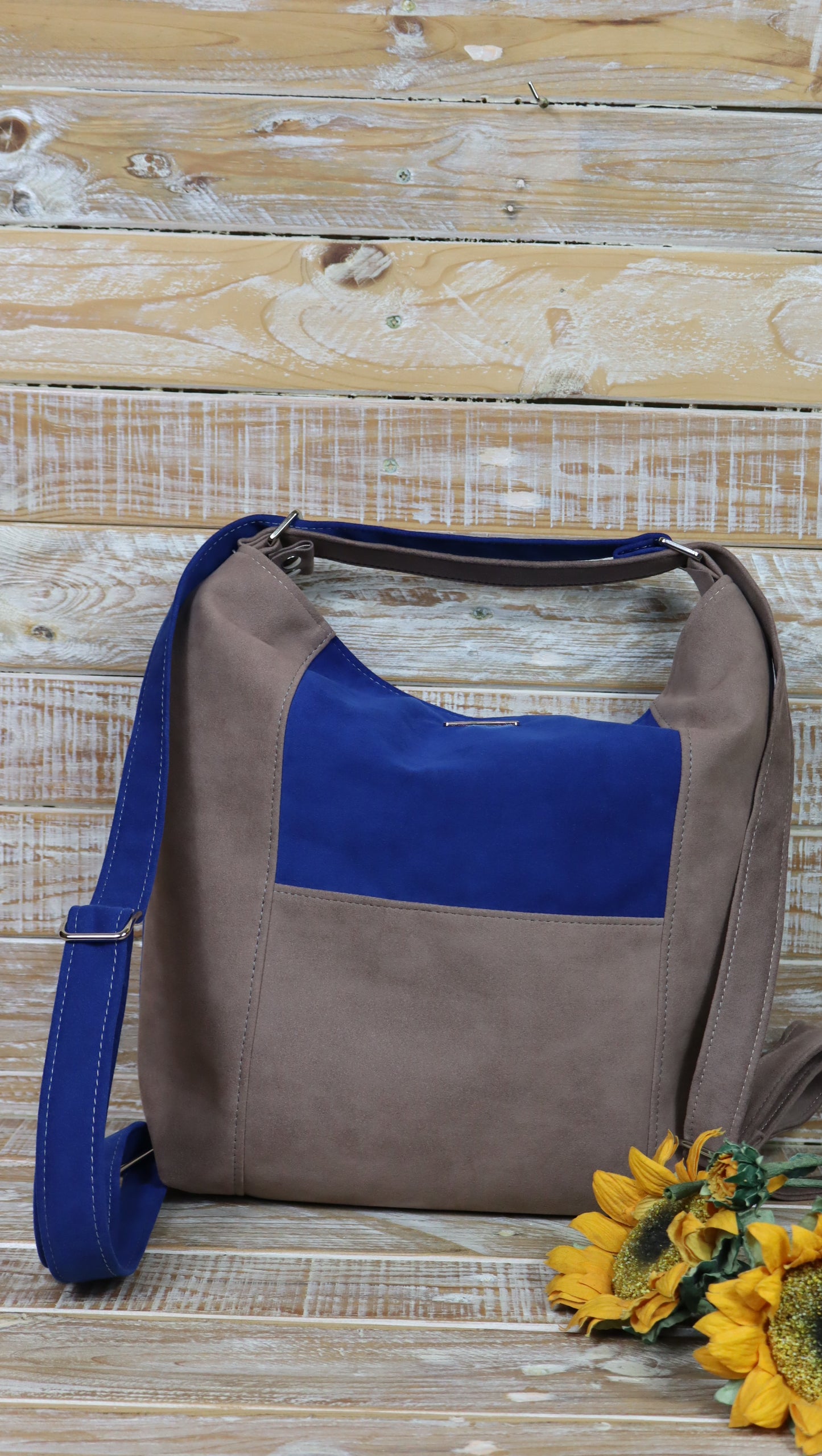 Borsa Zaino tortora blu