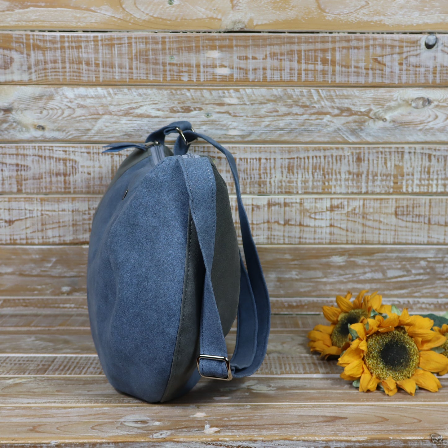 Hobo Bag melange azzurro grigio