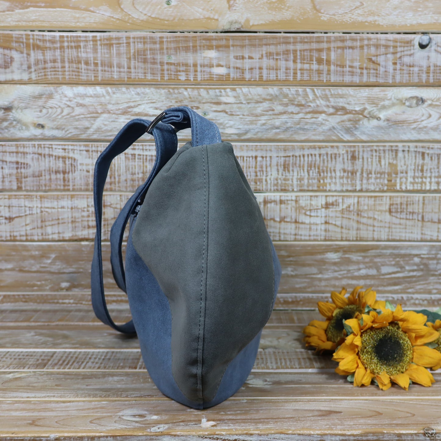 Hobo Bag melange azzurro grigio