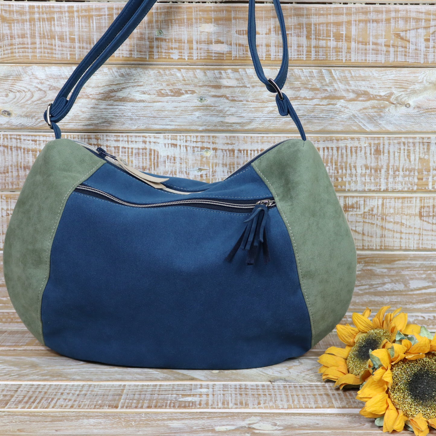 Hobo Bag blu verde panna