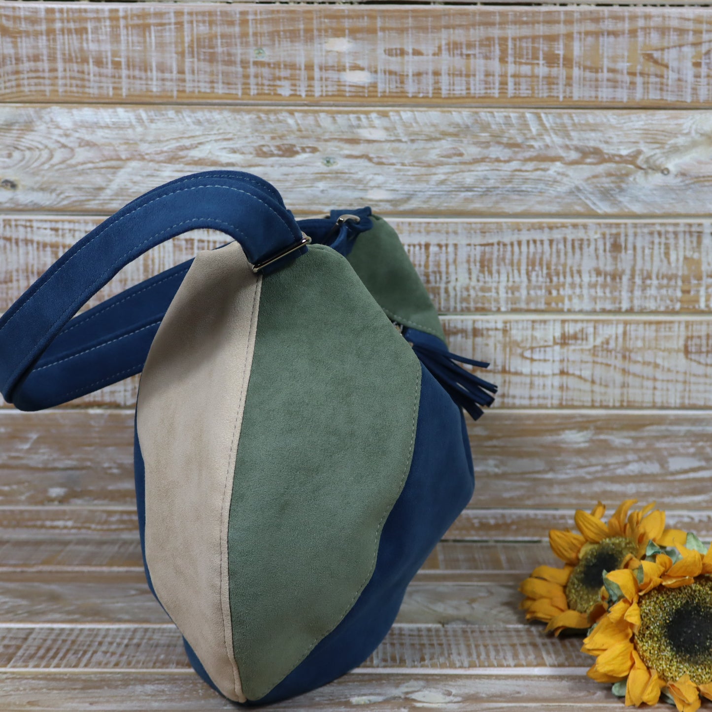 Hobo Bag blu verde panna