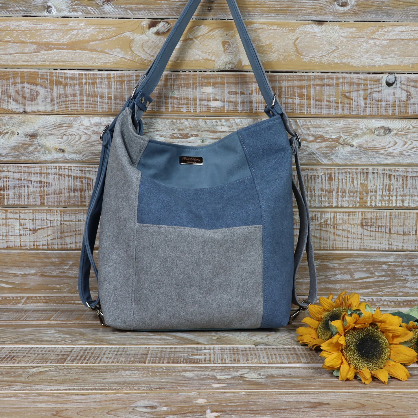 Grün Lila Rucksack Tasche