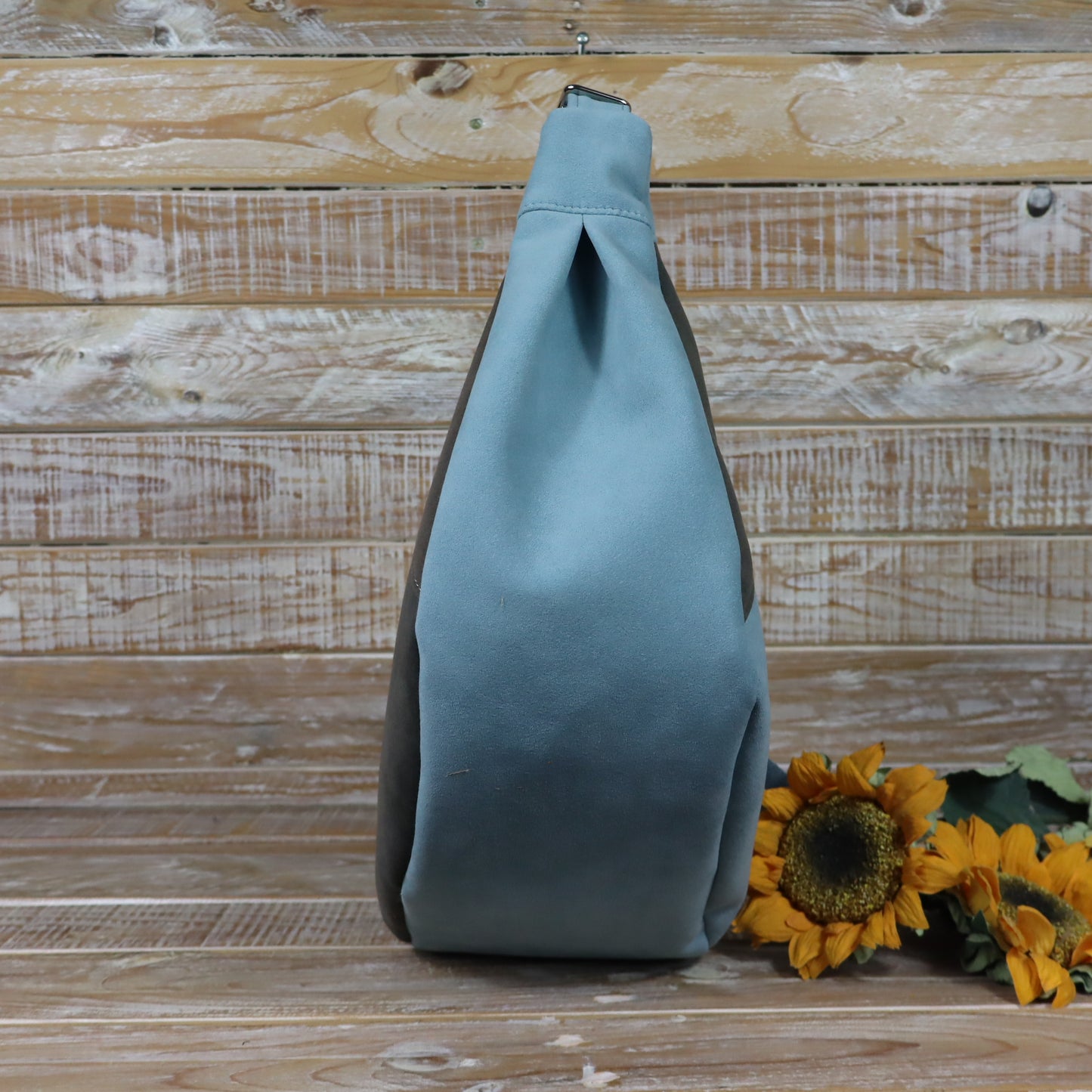 Hobo Bag celeste e caffè