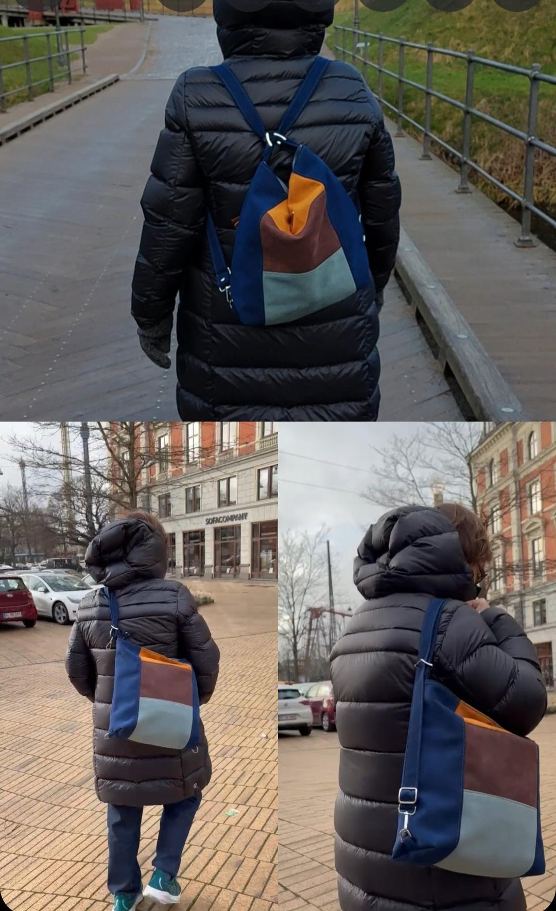 Green Purple Backpack Bag