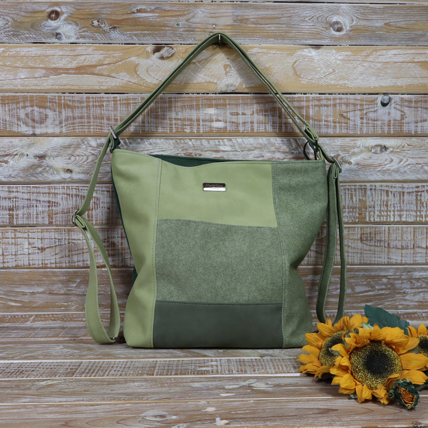 Grün Lila Rucksack Tasche