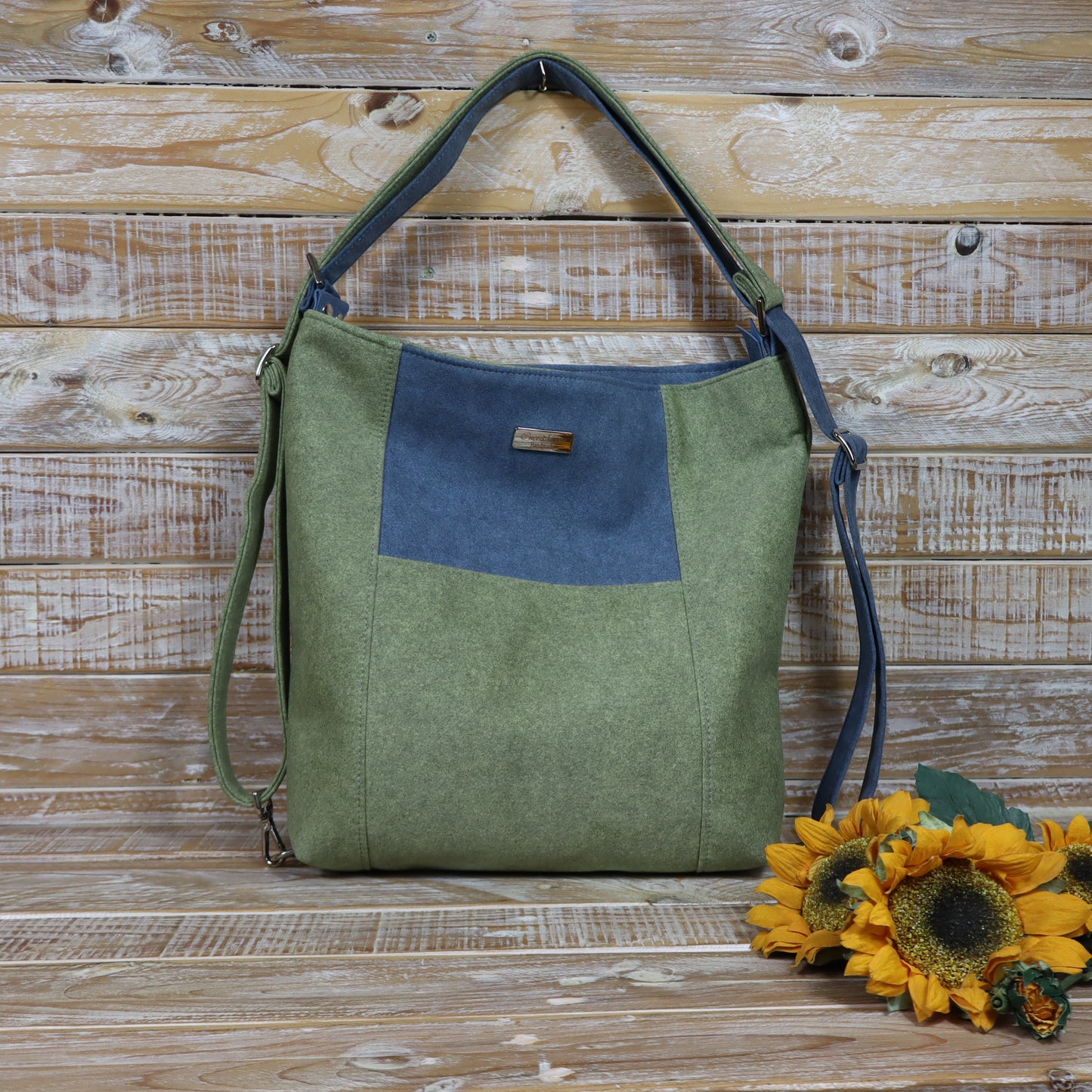 Green Purple Backpack Bag
