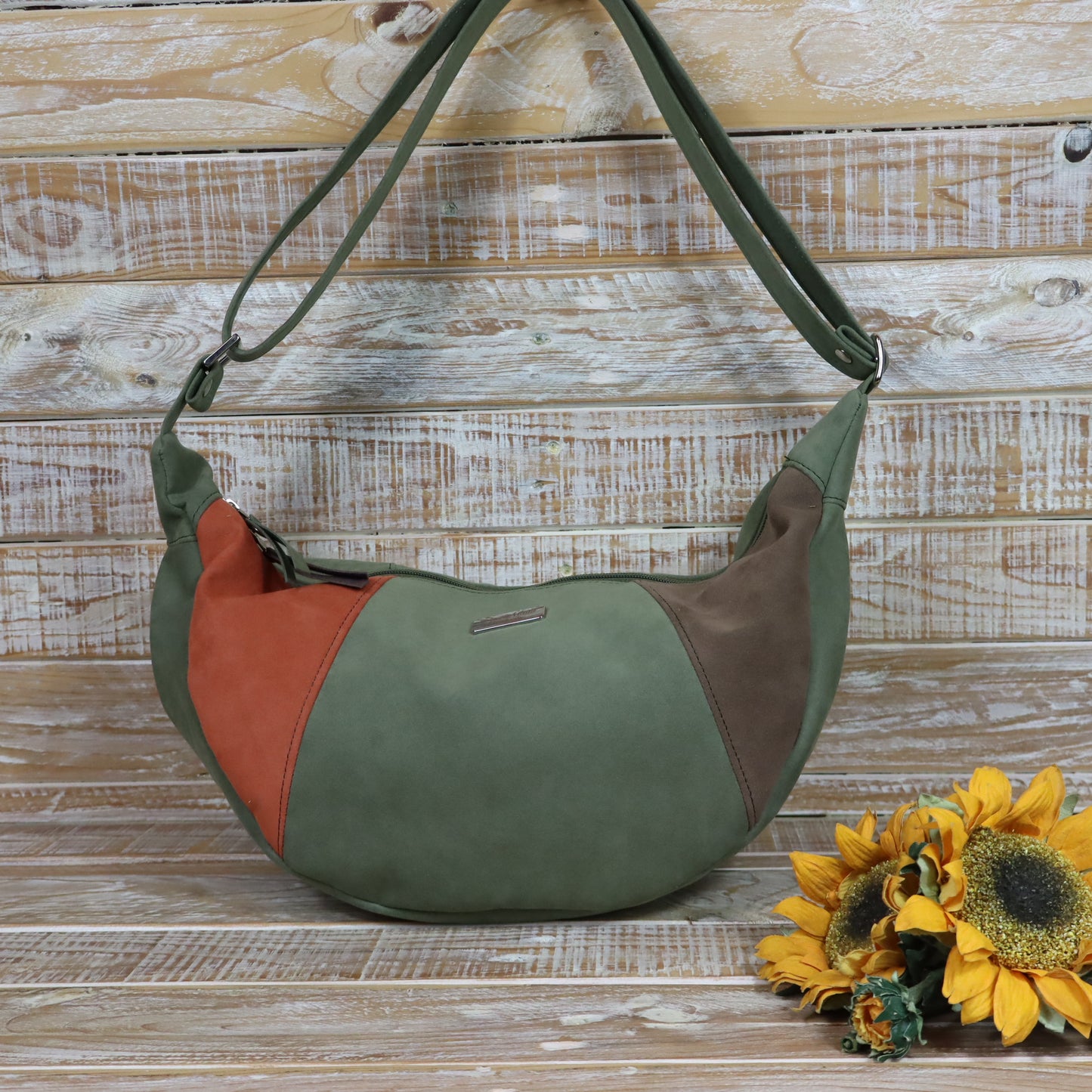 Hobo Bag verde arancio bruciato