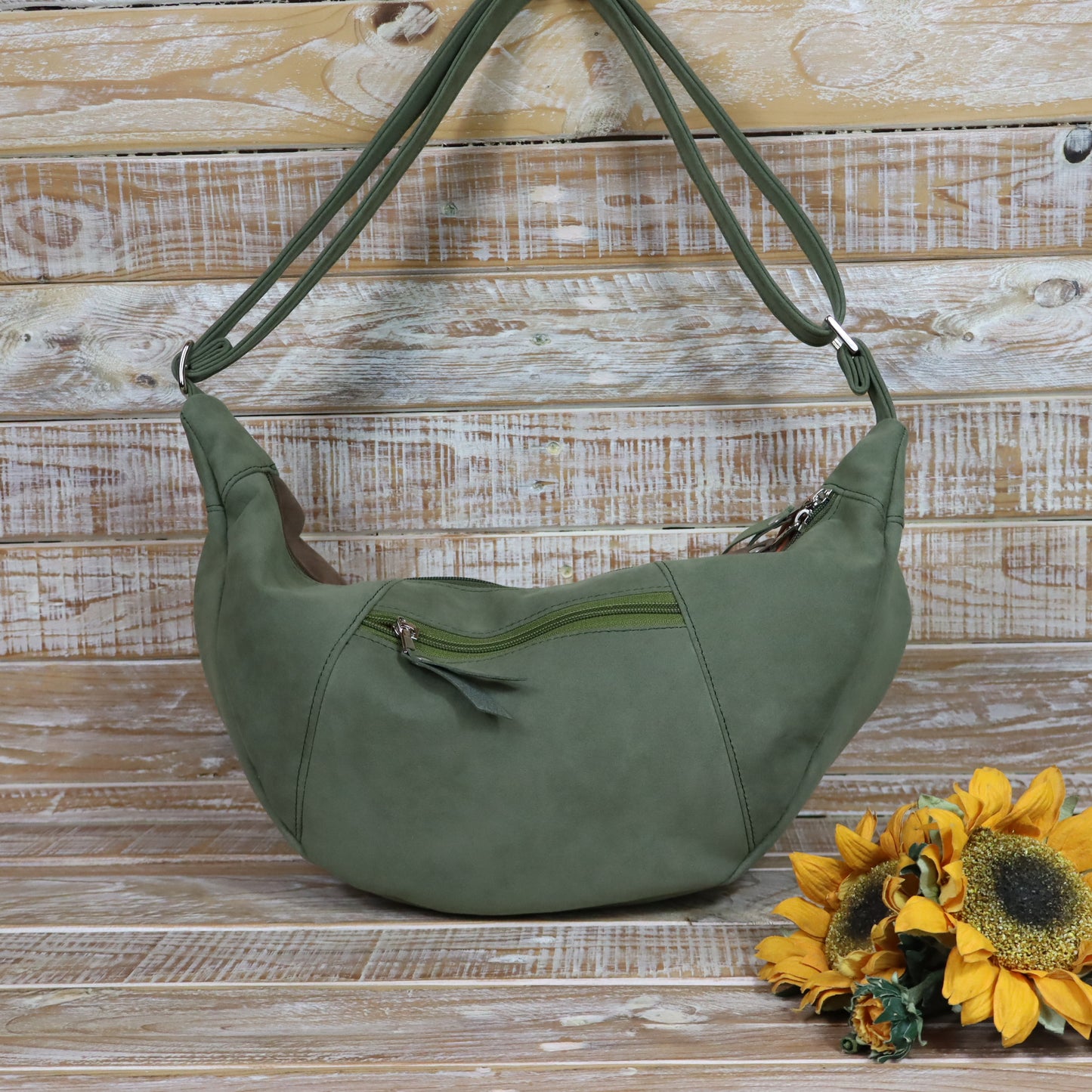 Hobo Bag verde arancio bruciato