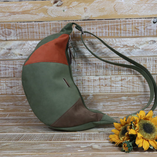 Hobo Bag verde arancio bruciato