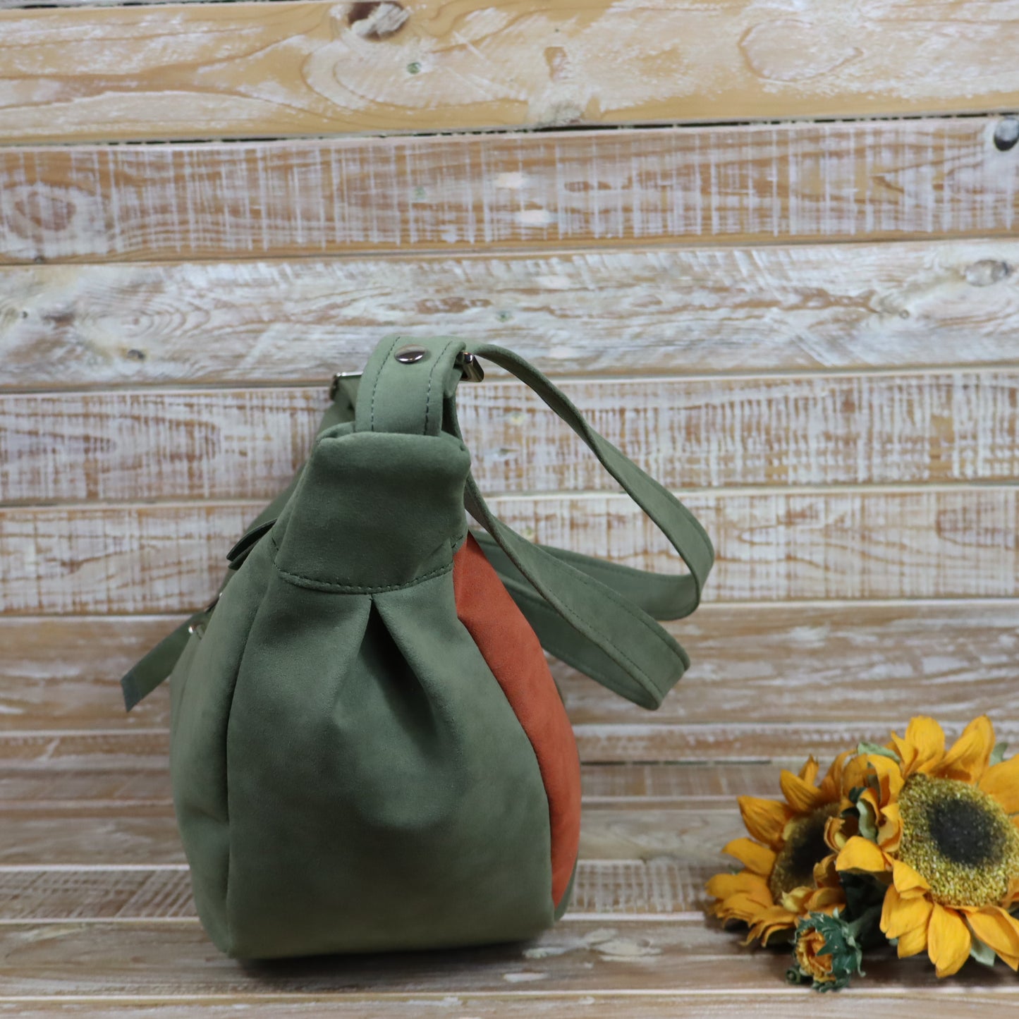 Hobo Bag verde arancio bruciato