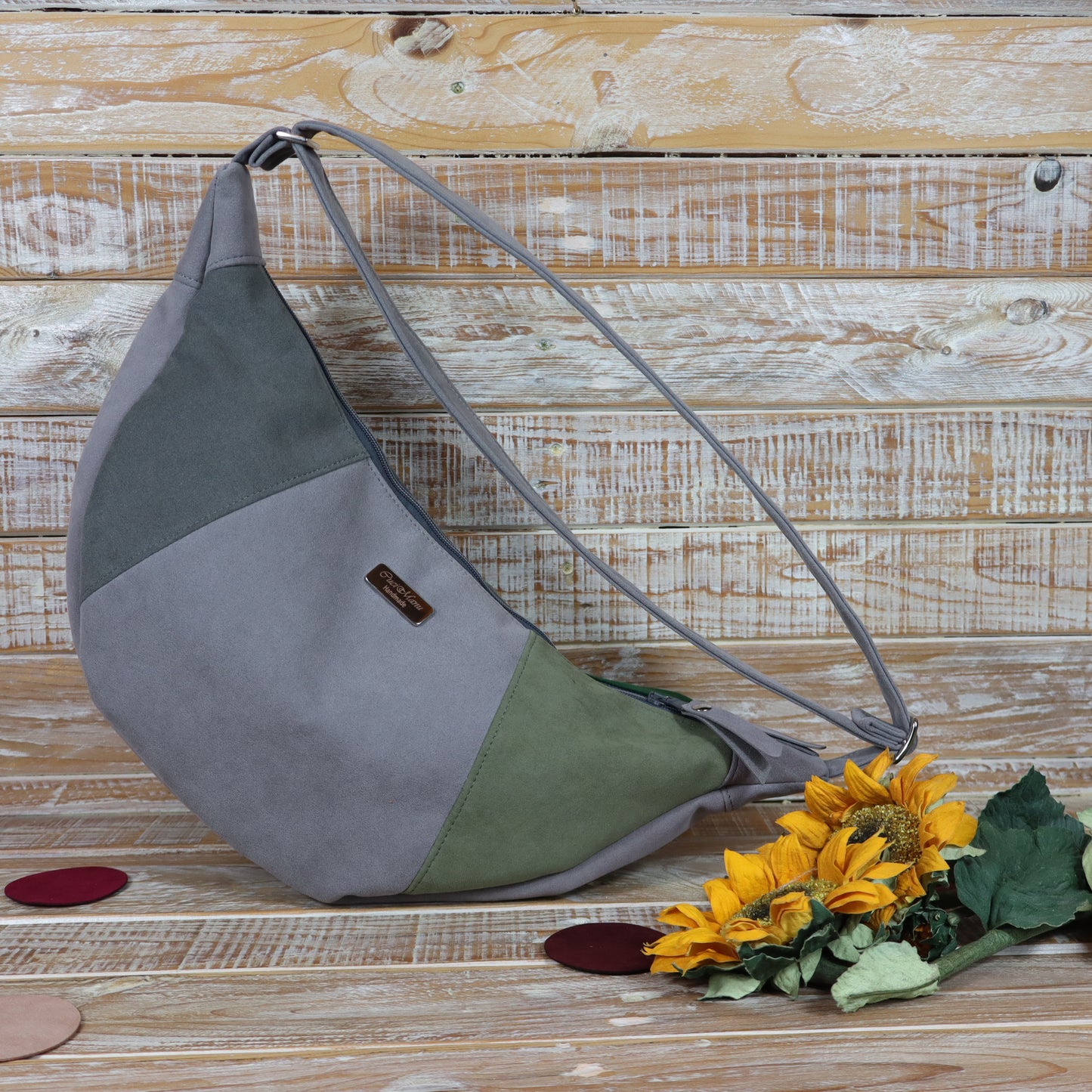 Hobo Bag grigio e verde