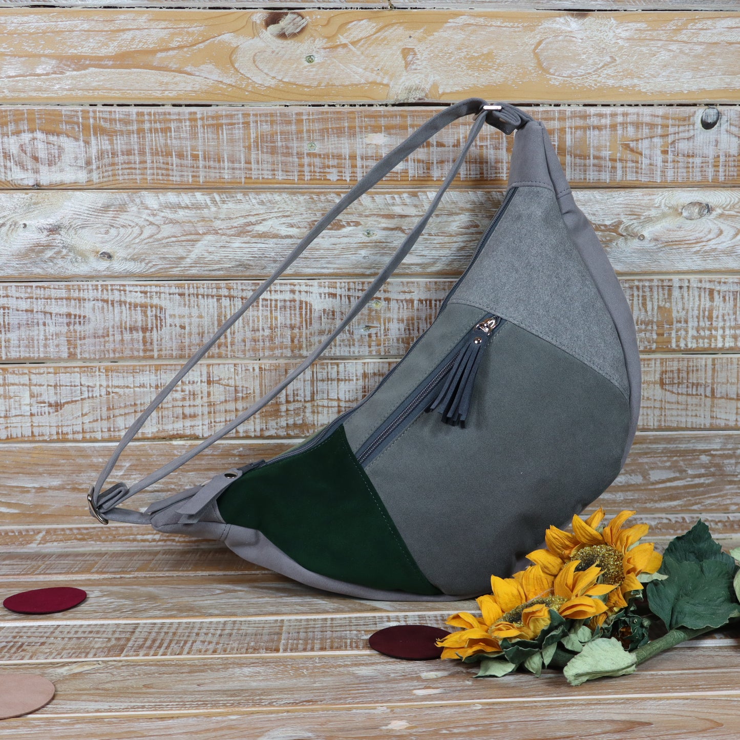 Hobo Bag grigio e verde