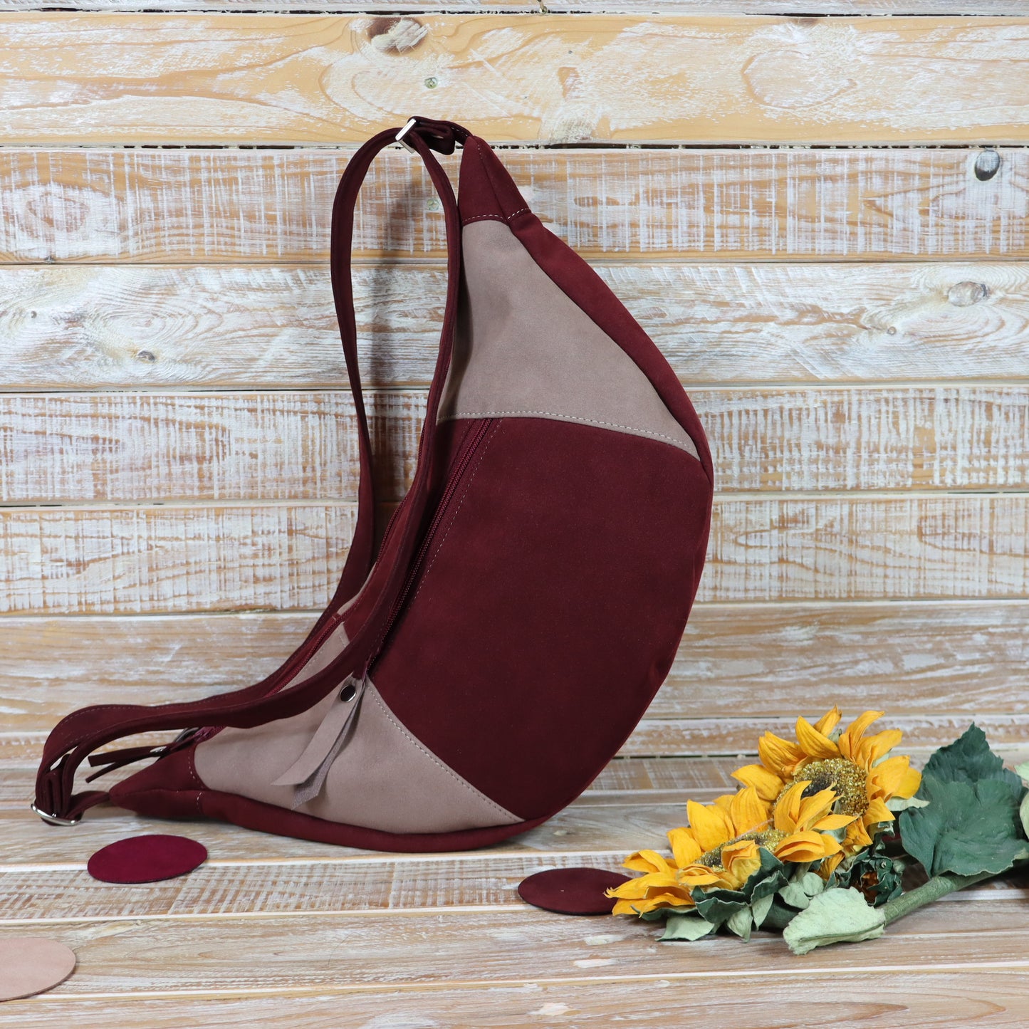Hobo Bag bordeaux tortora
