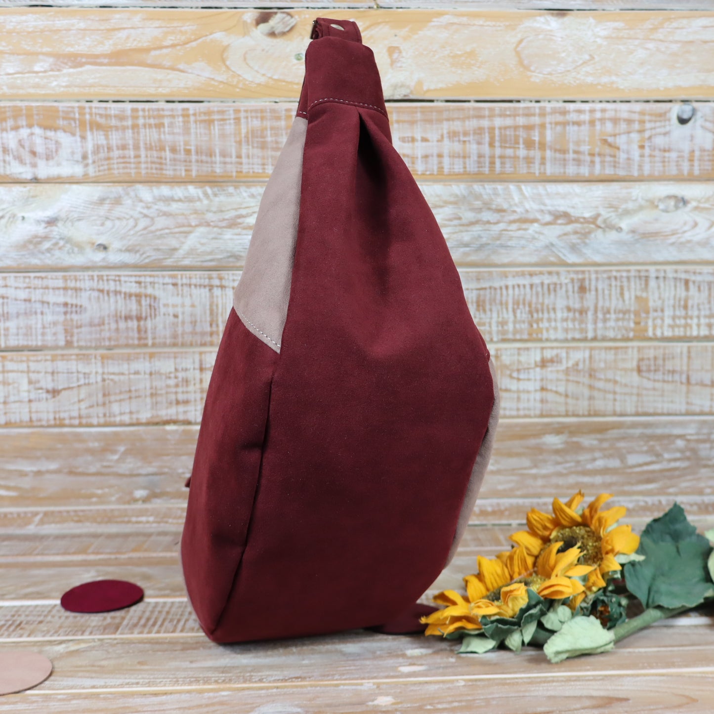 Hobo Bag bordeaux tortora