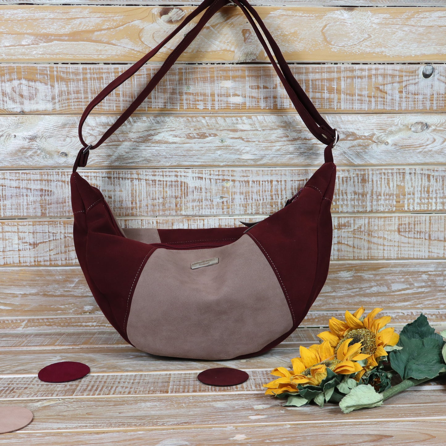 Hobo Bag bordeaux tortora