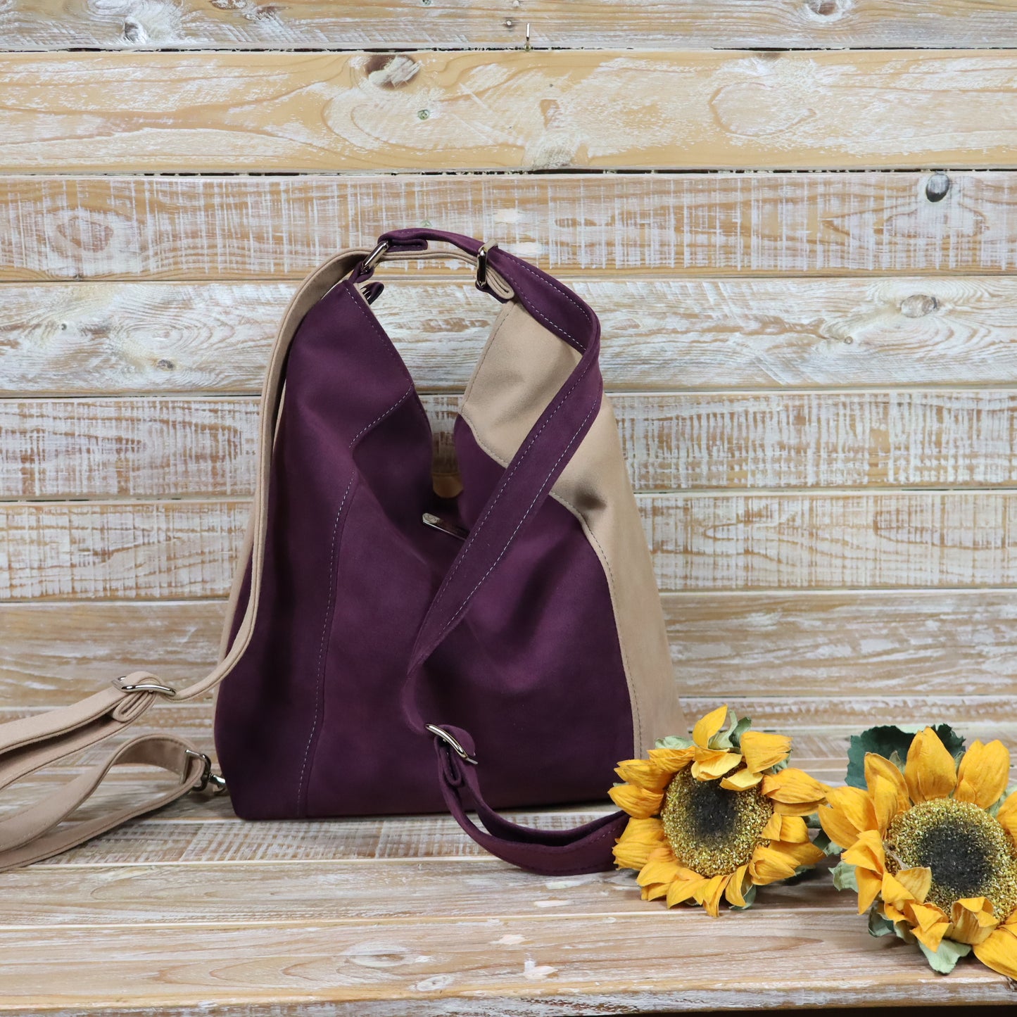 Green Purple Backpack Bag