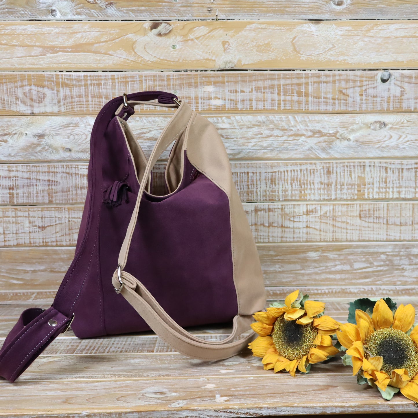 Green Purple Backpack Bag