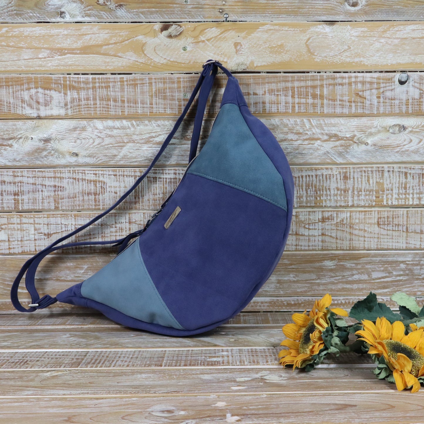 Hobo Bag blu denim e carta da zucchero