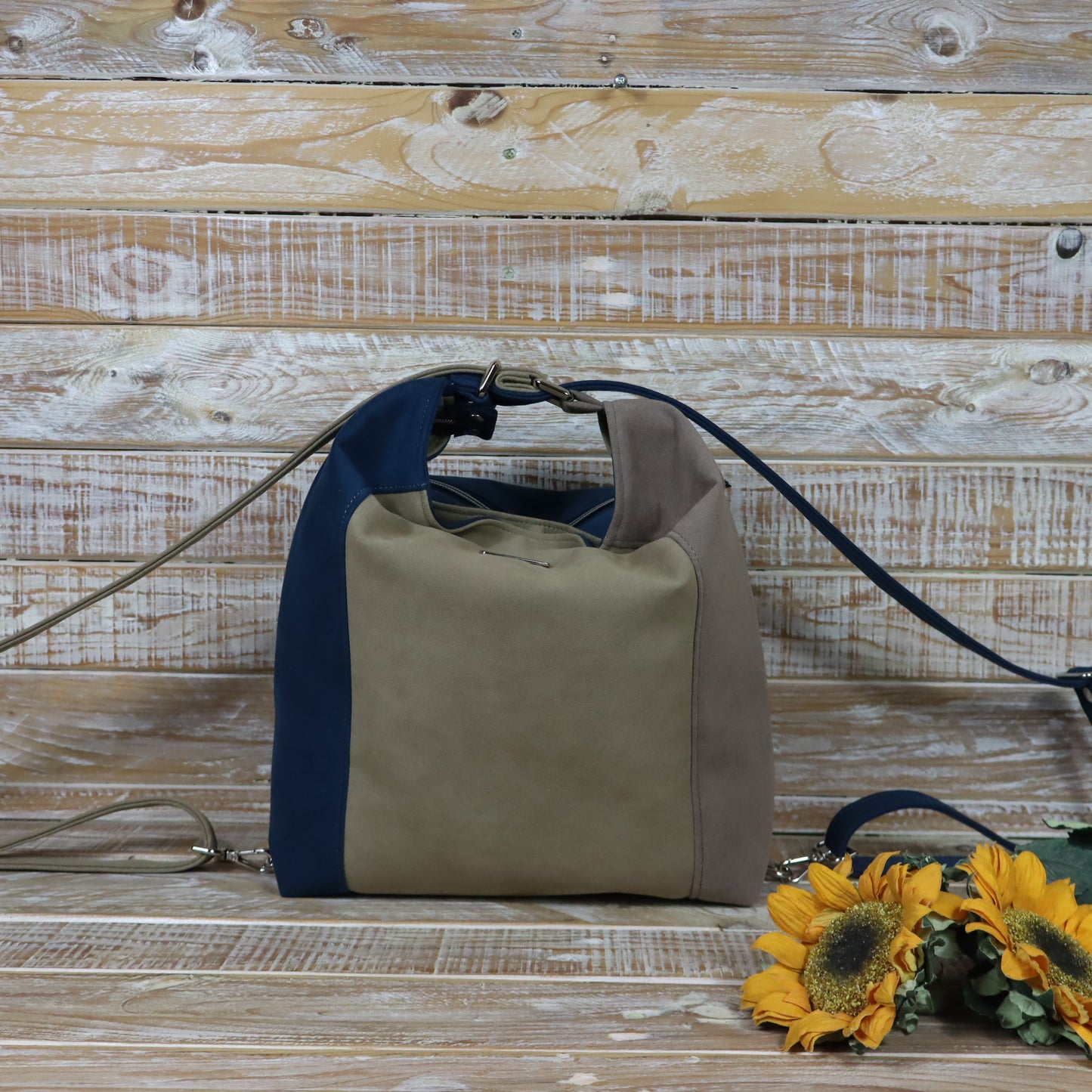 Grün Lila Rucksack Tasche