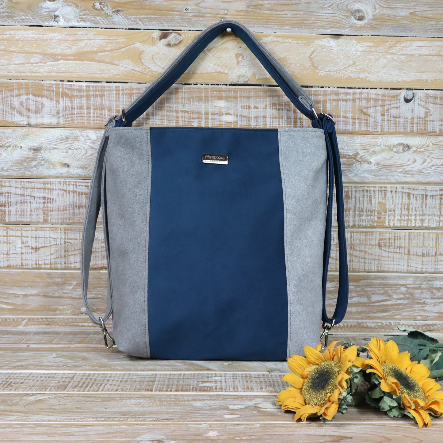 Borsa zaino Anselmina blu grigio