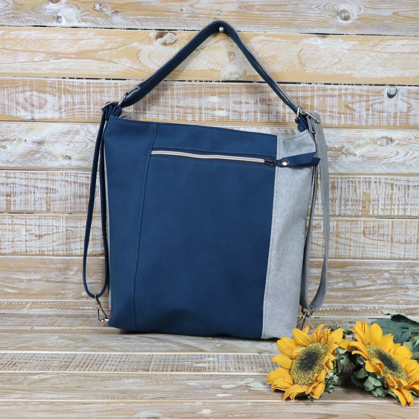 Borsa zaino Anselmina blu grigio