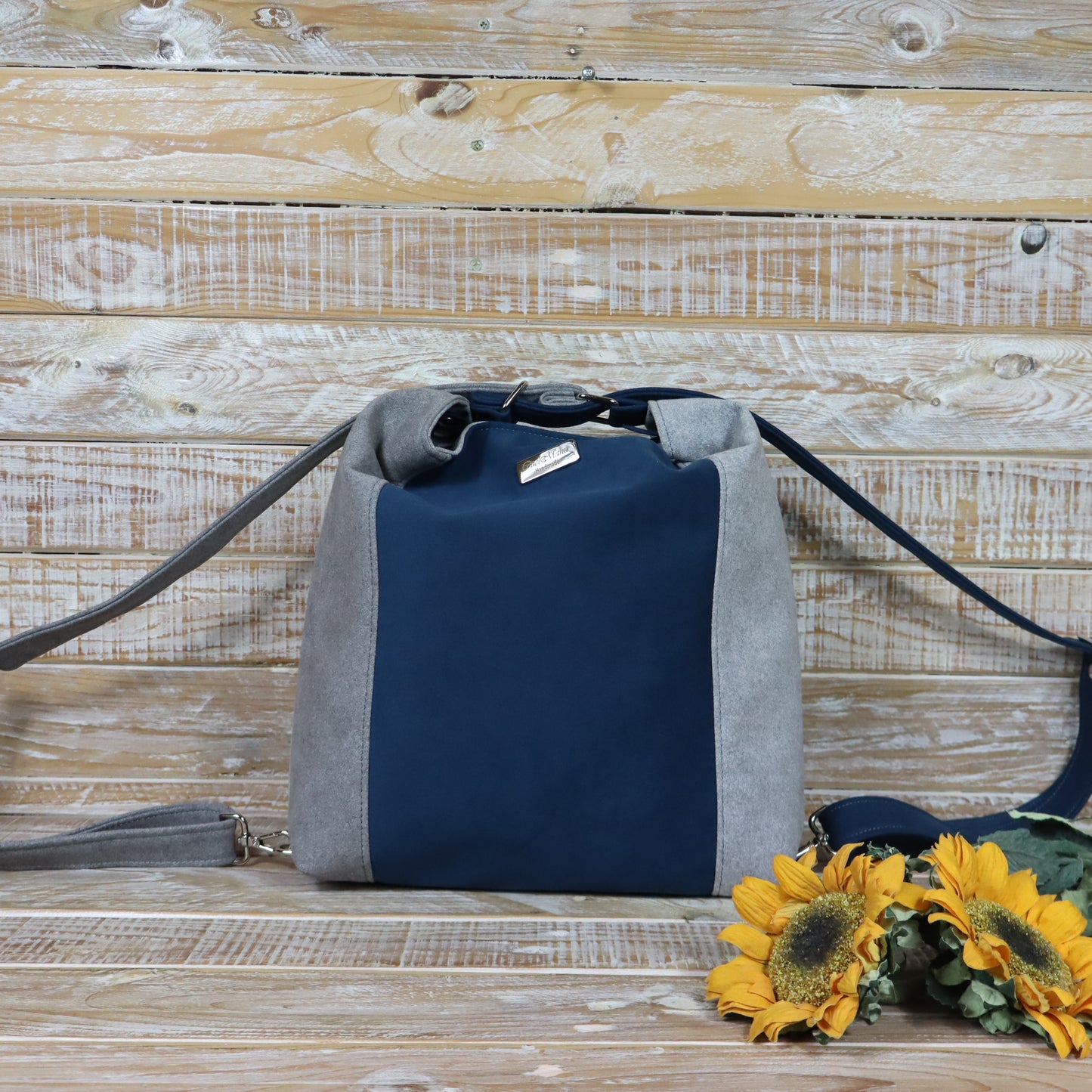 Borsa zaino Anselmina blu grigio