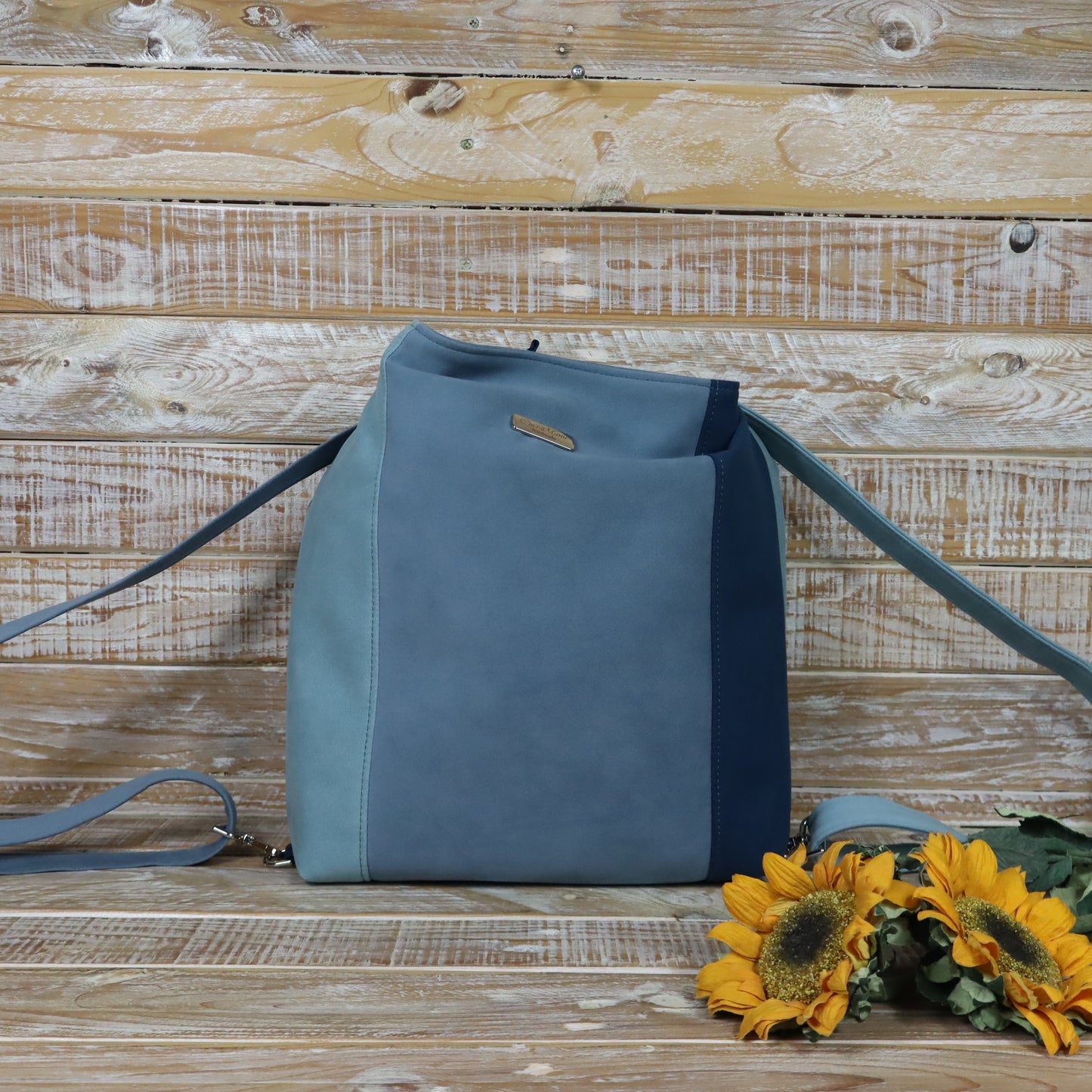 Grün Lila Rucksack Tasche