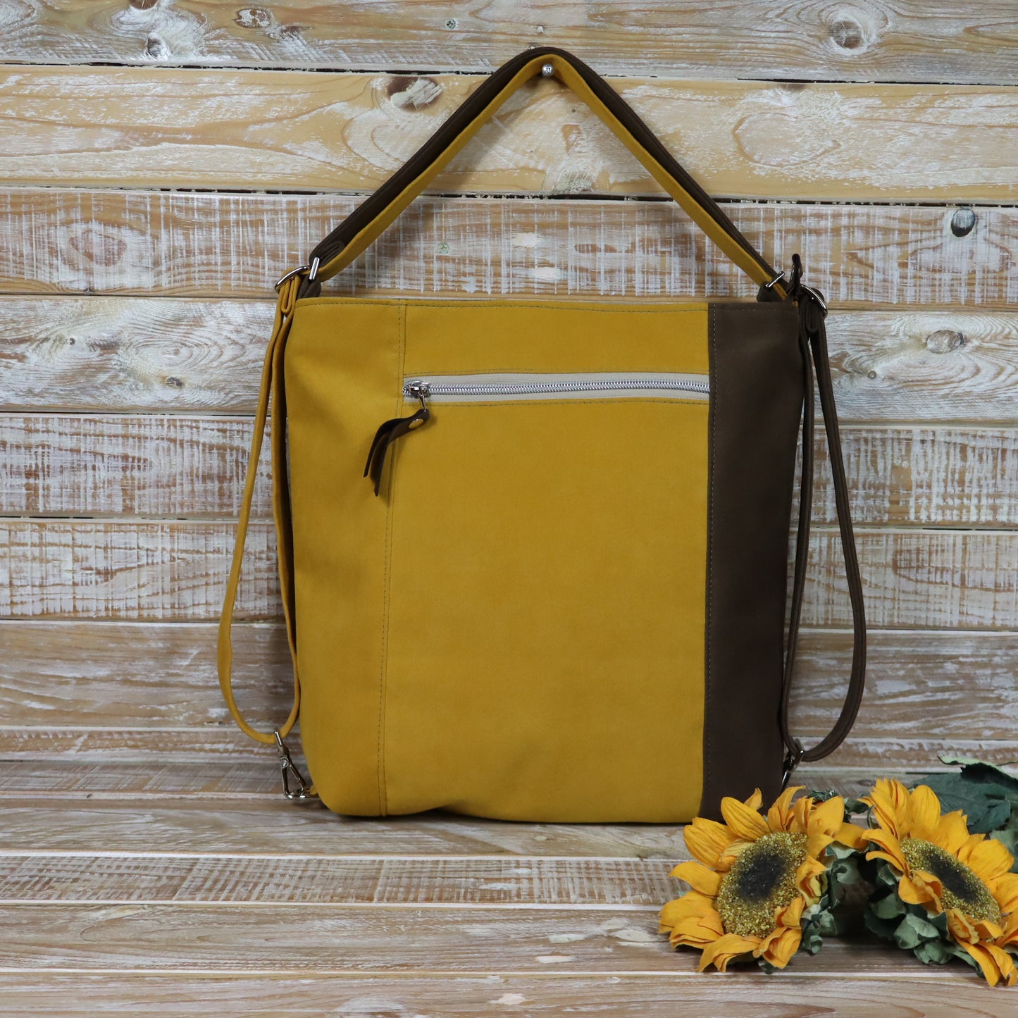 Grün Lila Rucksack Tasche