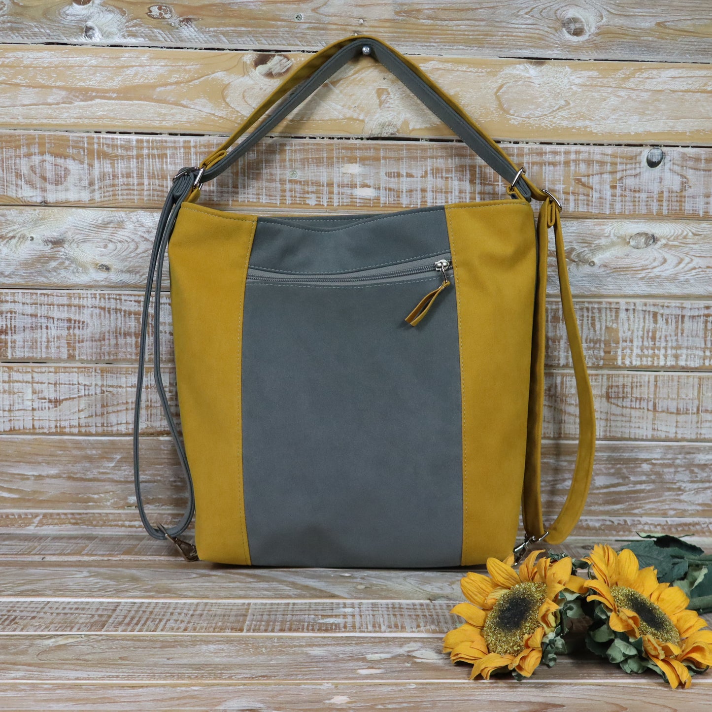 Grün Lila Rucksack Tasche