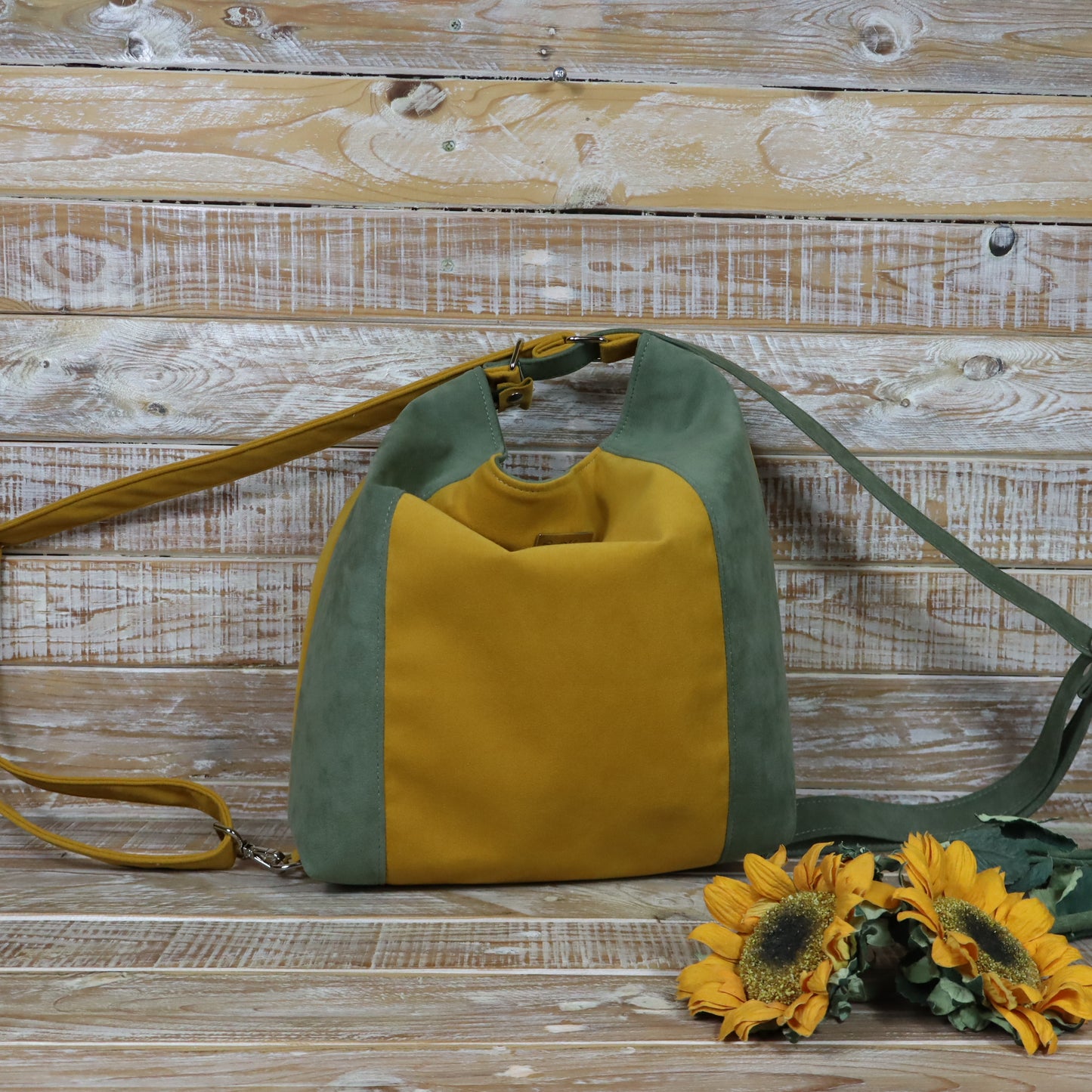 Grün Lila Rucksack Tasche