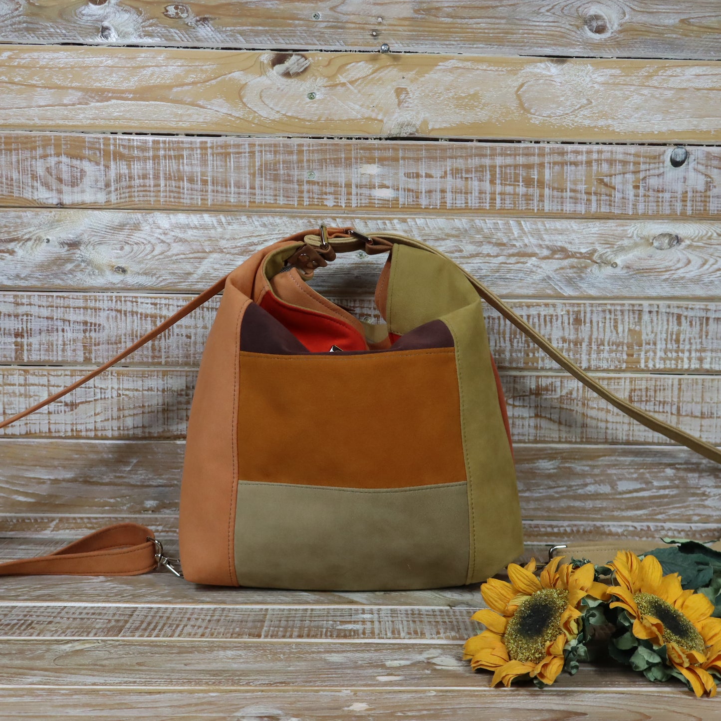 Grün Lila Rucksack Tasche