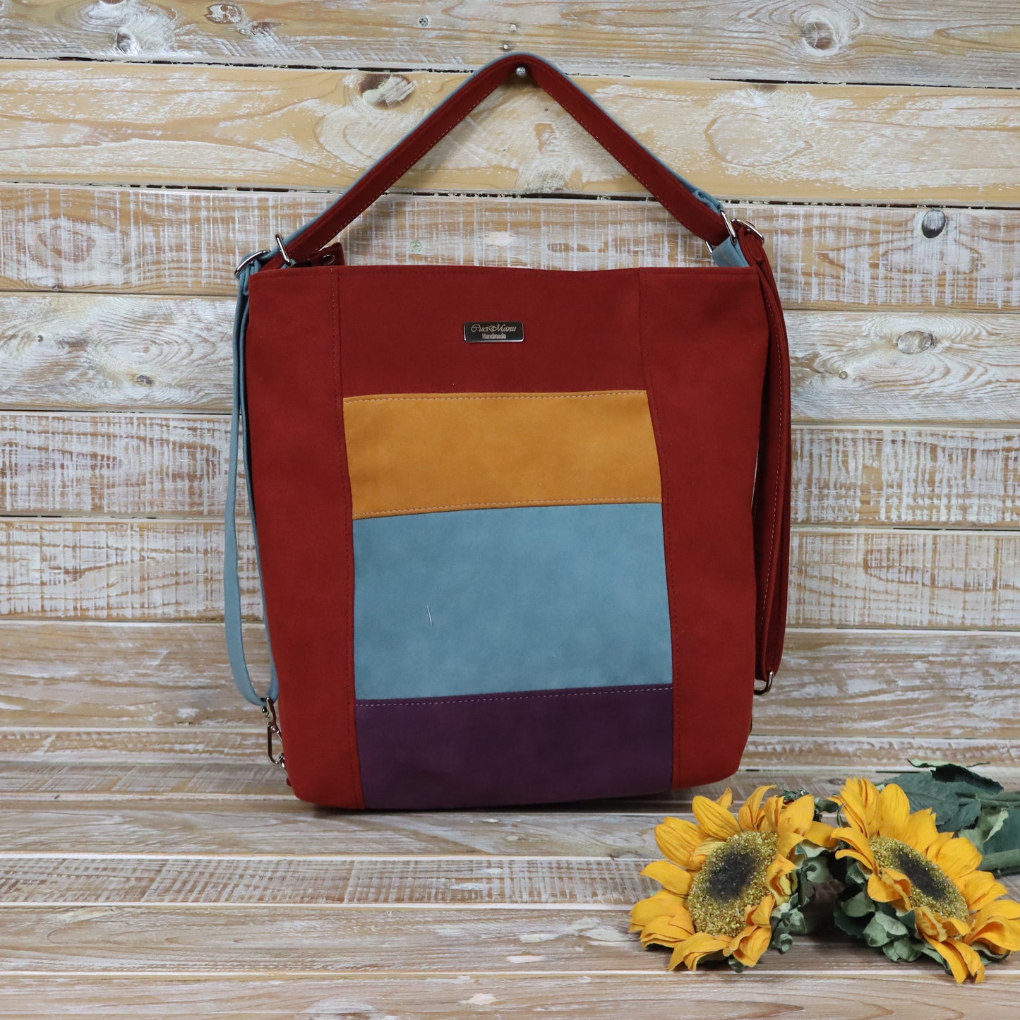 Anselmina mattone azzurro e ocra