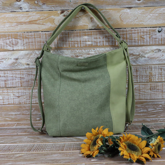 Grün Lila Rucksack Tasche