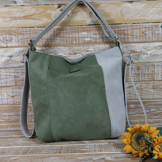 Grün Lila Rucksack Tasche