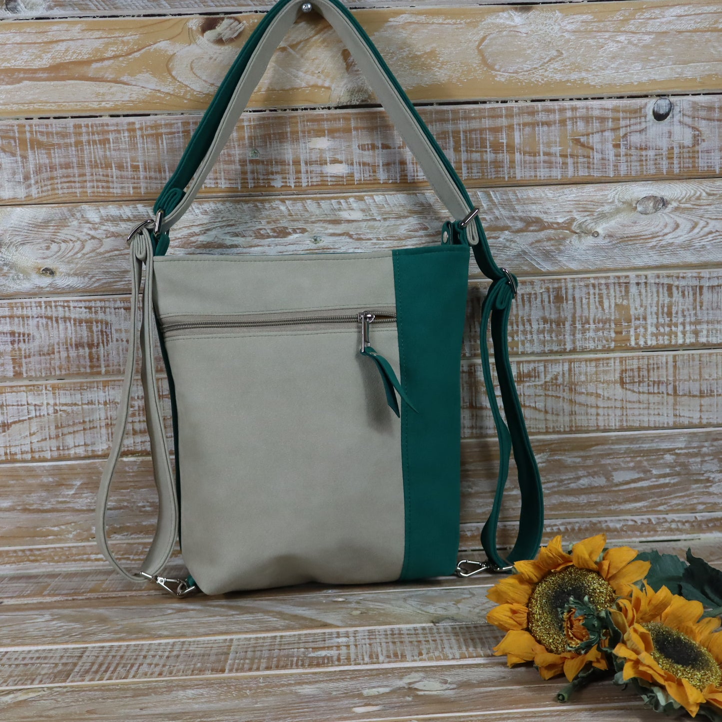 Grün Lila Rucksack Tasche