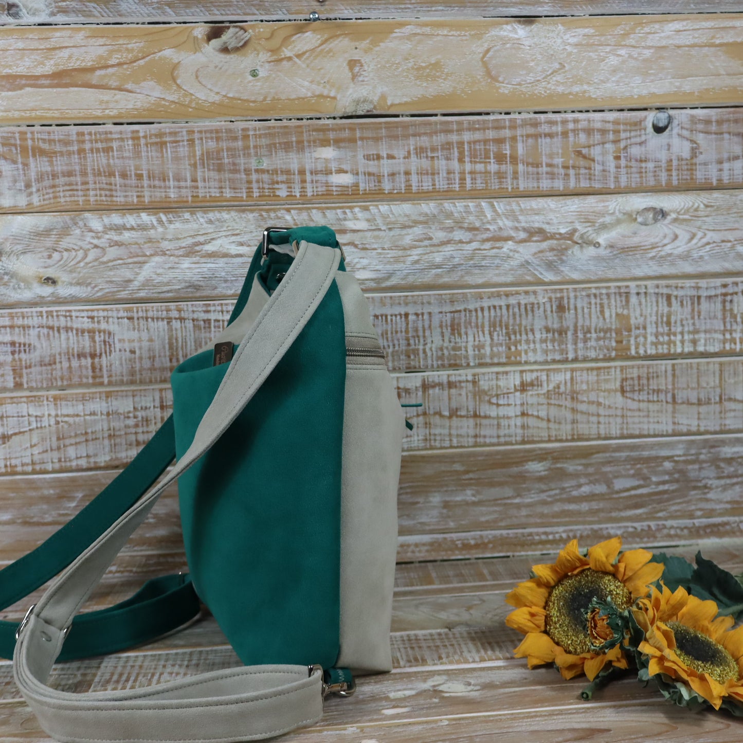 Grün Lila Rucksack Tasche